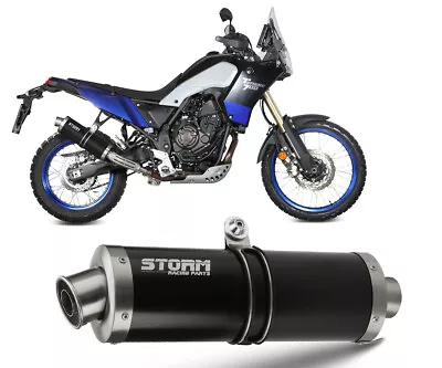 Exhaust Storm By Mivv Black Muffler Oval Steel For Yamaha Tenere 700 2019 > 2023 • $218.93